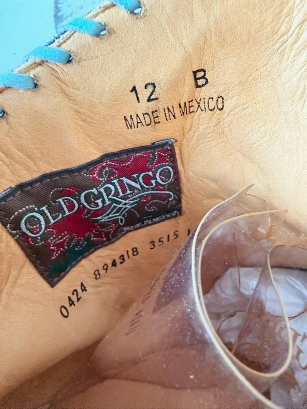 Old Gringo EAGLE FLIGHT Short Cowboy Boots Black Turquoise Womens 12 Snip Toe